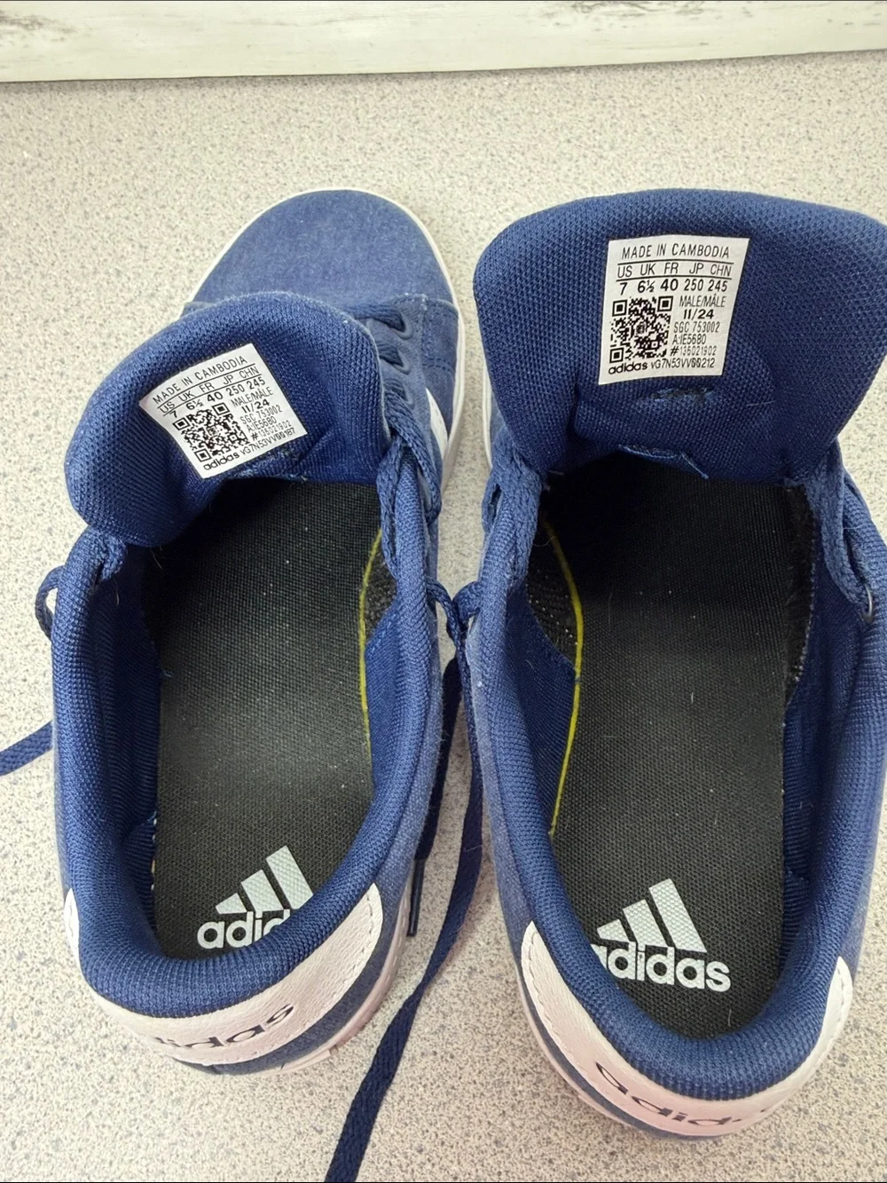 adidas Navy and White Low-Top Sneakers